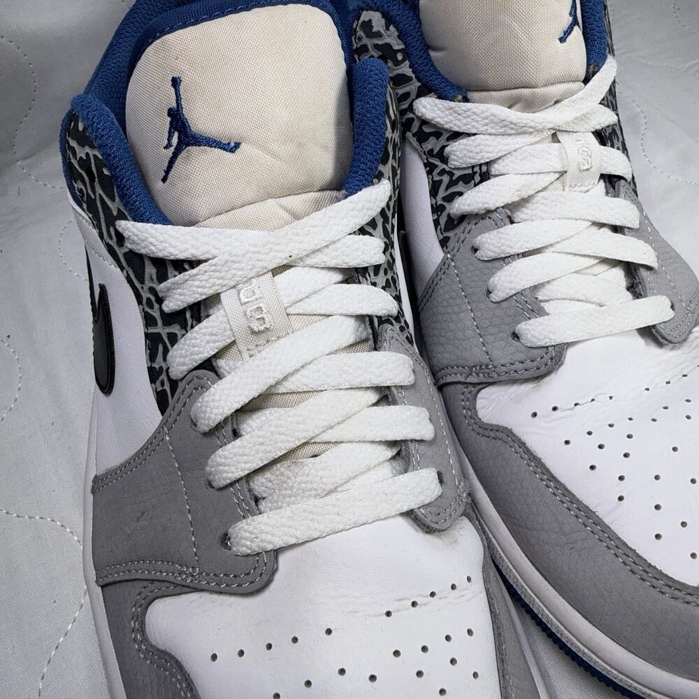 Jordan Air Jordan 1 Low Shoes Mens Size 10 White Blue Elephant DM1199-140 - Picture 12 of 12